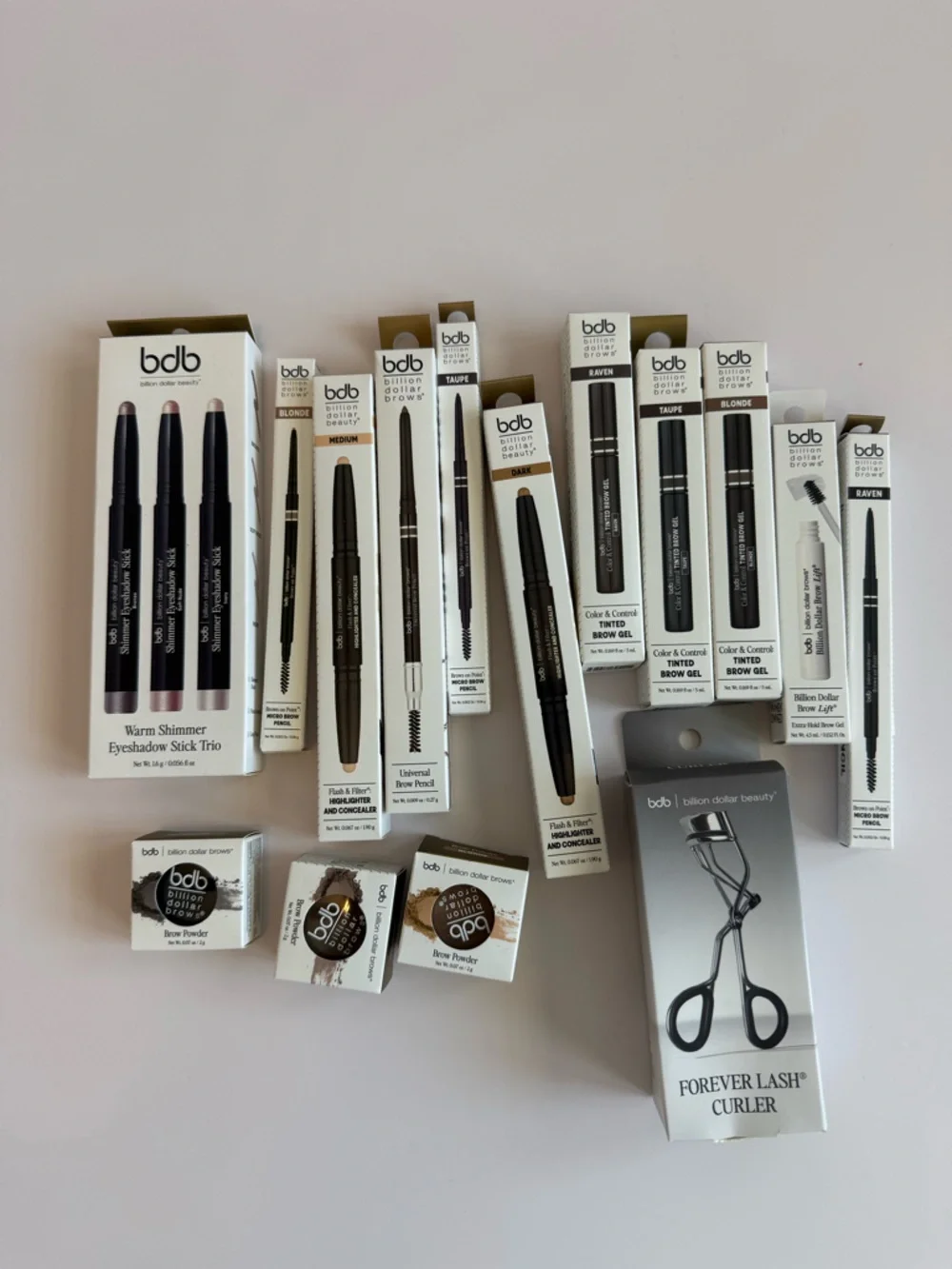 NIB Lot of Billion Dollar Brows Beauty bdb Eye Cosmetics Brow Gel Pencil Shadow